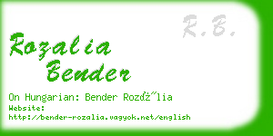 rozalia bender business card